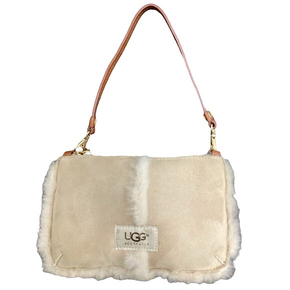 New Never Used UGG Australia Purse Women’s 1 Size Shearling Small 1 Handle Beige - Picture 1 of 6